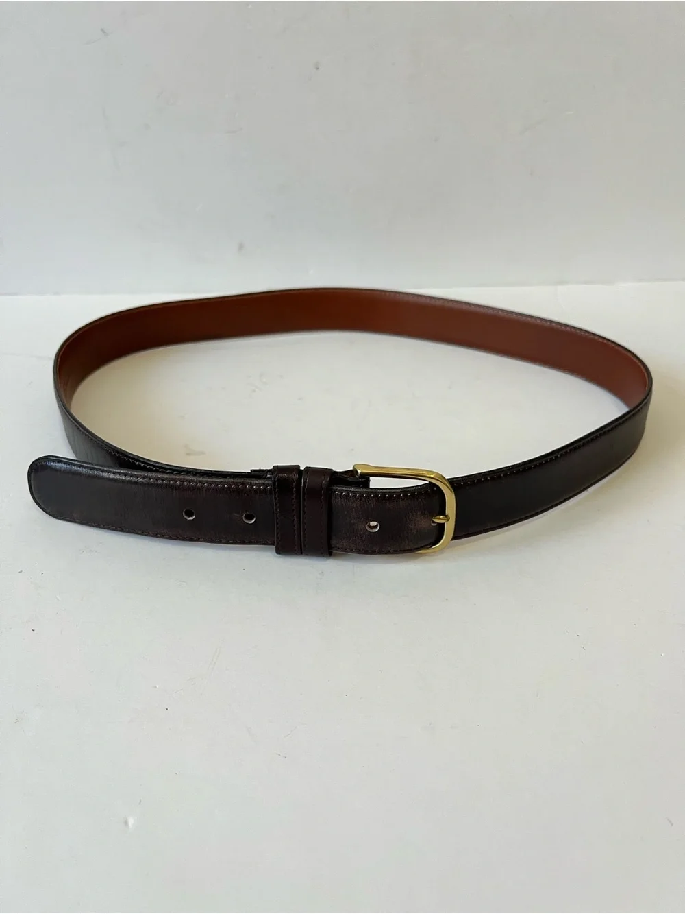 Coach Vintage 5600 Mocha Brown Cowhide Leather Brass Buckle Mens Belt Size 36